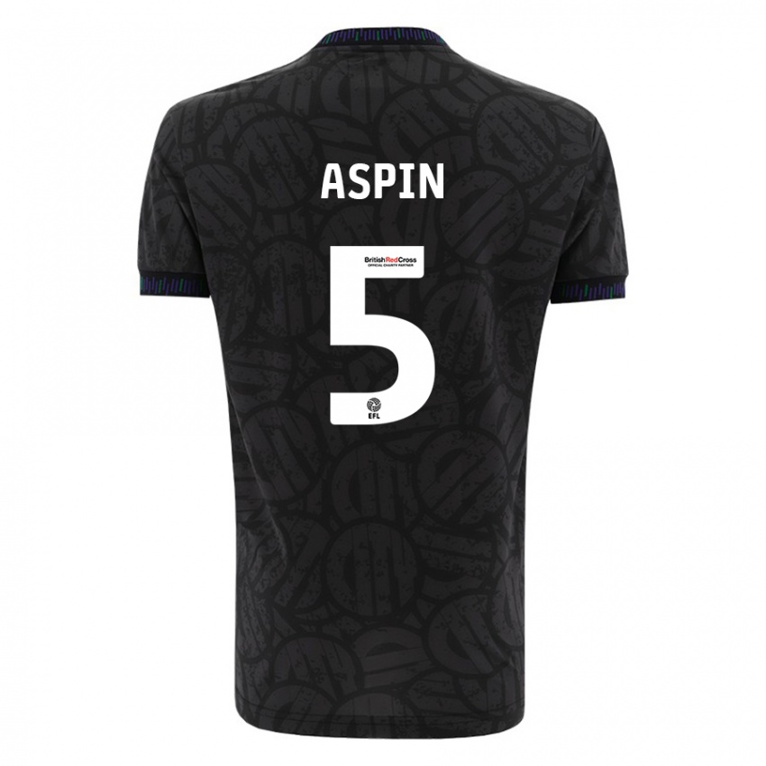 Niño Camiseta Brooke Aspin #5 Negro 2ª Equipación 2023/24 La Camisa Chile