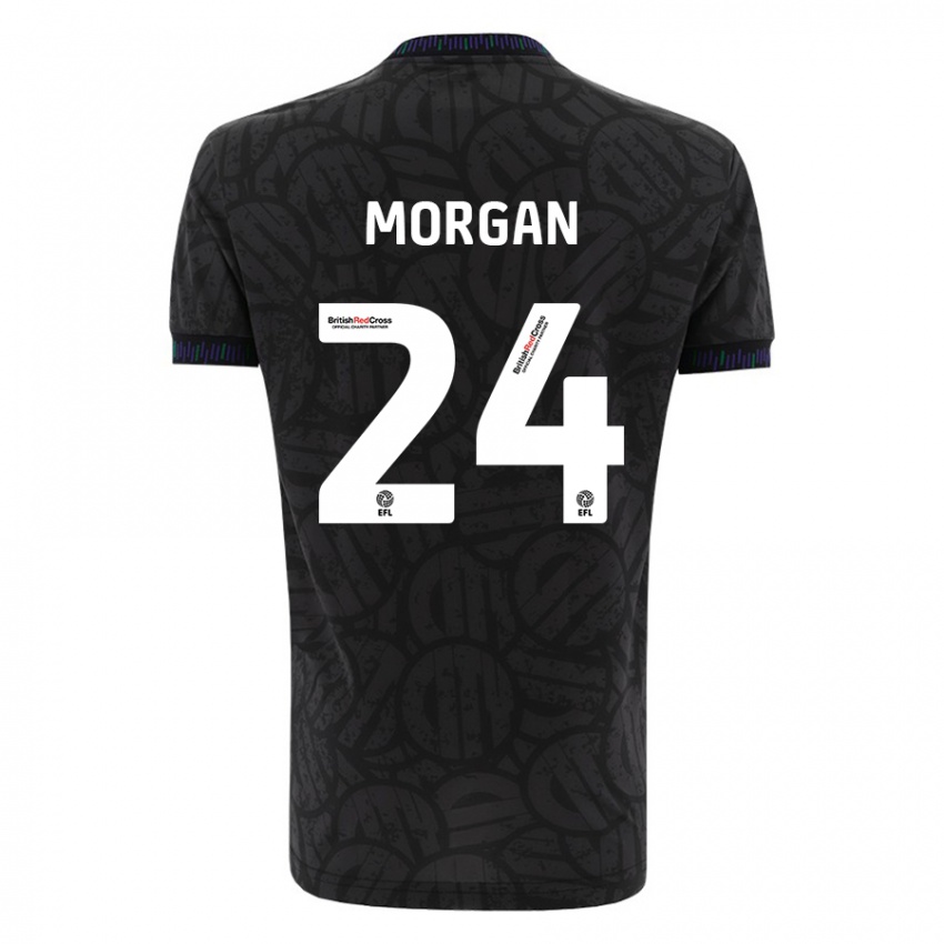 Niño Camiseta Ffion Morgan #24 Negro 2ª Equipación 2023/24 La Camisa Chile