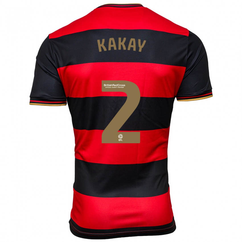 Niño Camiseta Osman Kakay #2 Negro Rojo 2ª Equipación 2023/24 La Camisa Chile