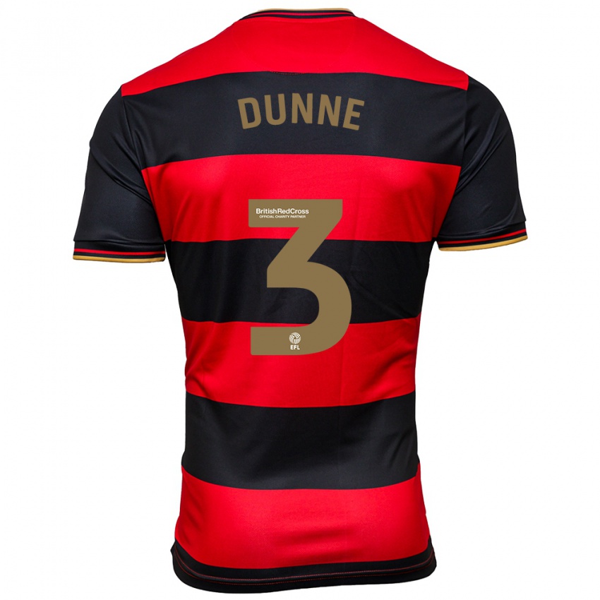 Niño Camiseta Jimmy Dunne #3 Negro Rojo 2ª Equipación 2023/24 La Camisa Chile