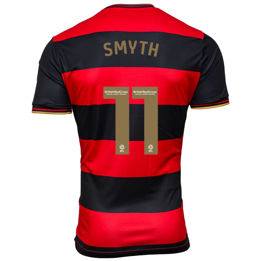 Niño Camiseta Paul Smyth #11 Negro Rojo 2ª Equipación 2023/24 La Camisa Chile