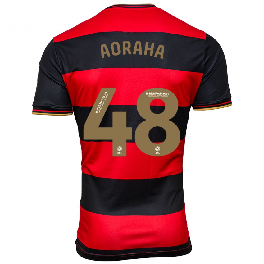 Niño Camiseta Alexander Aoraha #48 Negro Rojo 2ª Equipación 2023/24 La Camisa Chile