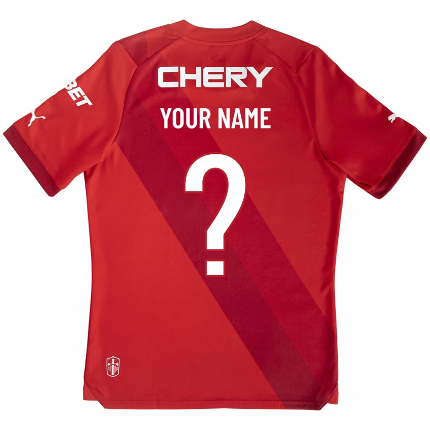 Niño Camiseta Su Nombre #0 Rojo 2ª Equipación 2023/24 La Camisa Chile