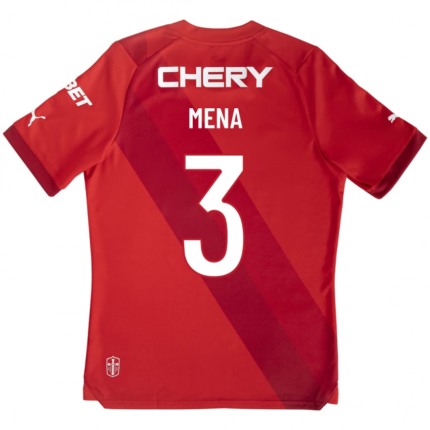 Niño Camiseta Eugenio Mena #3 Rojo 2ª Equipación 2023/24 La Camisa Chile