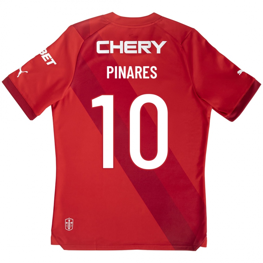 Niño Camiseta César Pinares #10 Rojo 2ª Equipación 2023/24 La Camisa Chile