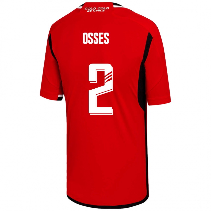 Niño Camiseta Martina Osses #2 Rojo 2ª Equipación 2023/24 La Camisa Chile
