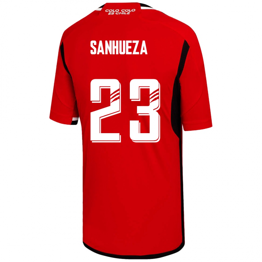 Niño Camiseta Nicol Sanhueza #23 Rojo 2ª Equipación 2023/24 La Camisa Chile