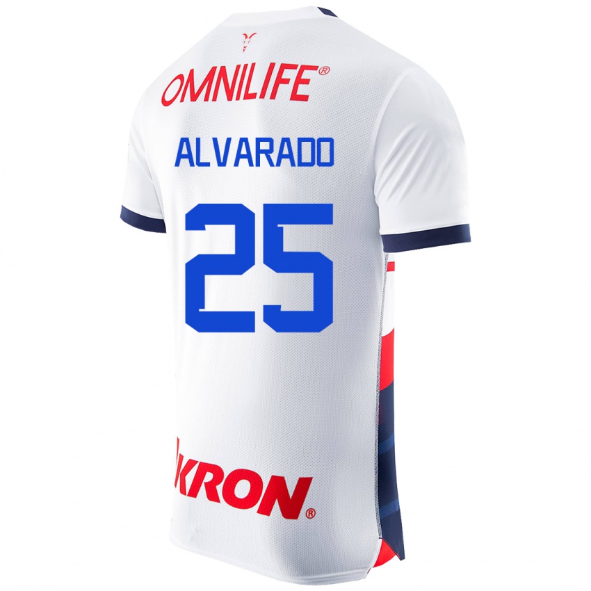 Niño Camiseta Roberto Alvarado #25 Blanco 2ª Equipación 2023/24 La Camisa Chile