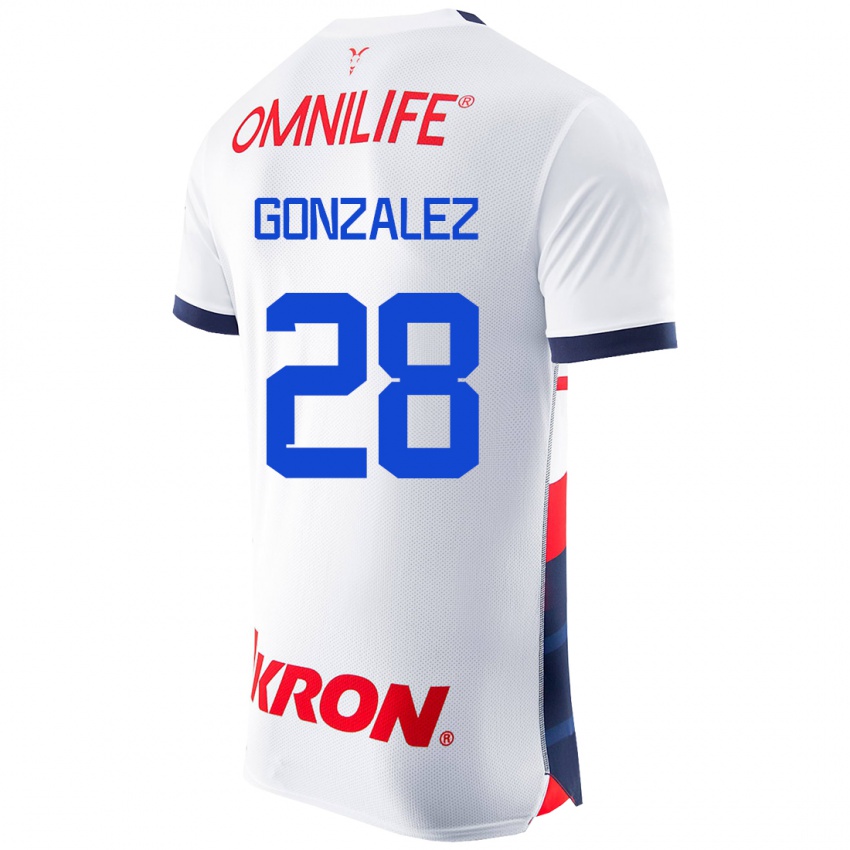 Niño Camiseta Fernando González #28 Blanco 2ª Equipación 2023/24 La Camisa Chile