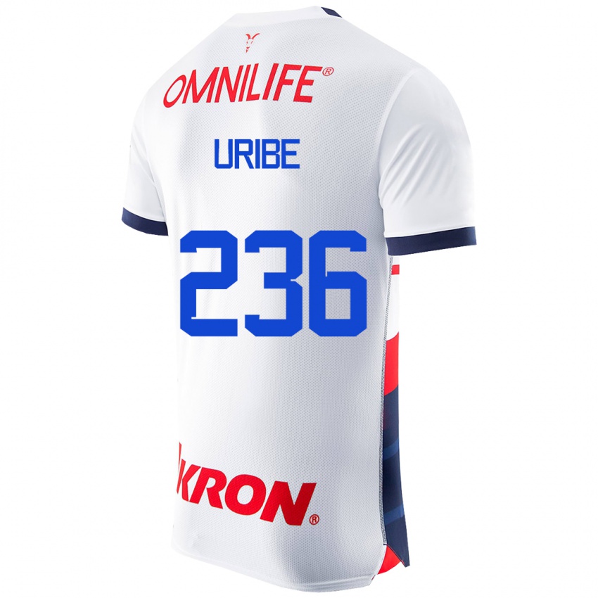 Niño Camiseta Juan Uribe #236 Blanco 2ª Equipación 2023/24 La Camisa Chile