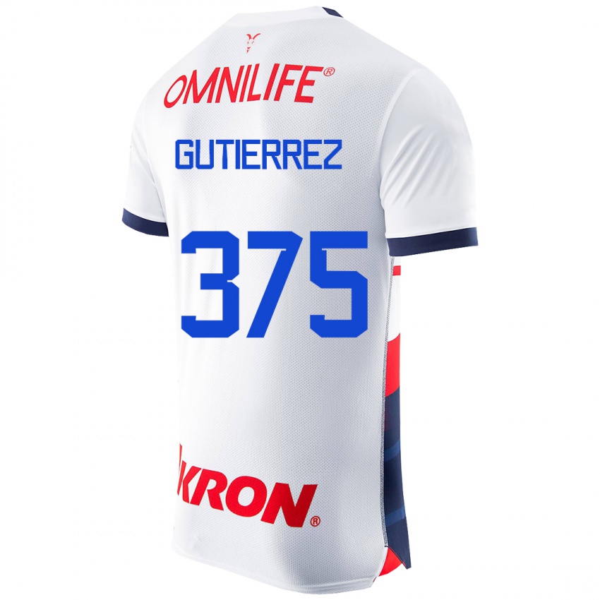 Niño Camiseta Gerson Gutiérrez #375 Blanco 2ª Equipación 2023/24 La Camisa Chile