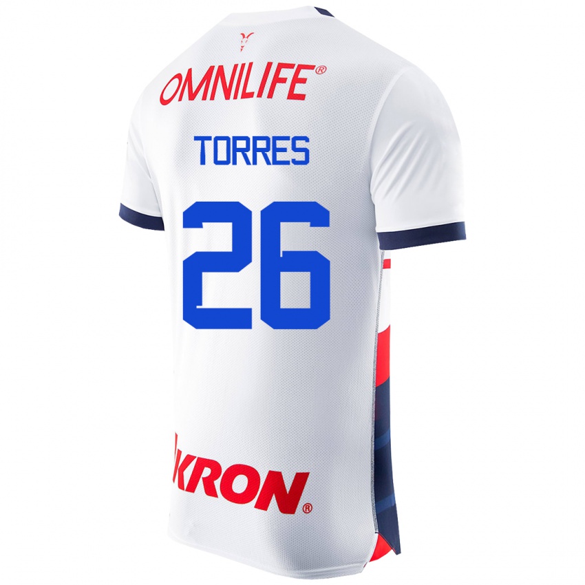 Niño Camiseta Araceli Torres #26 Blanco 2ª Equipación 2023/24 La Camisa Chile