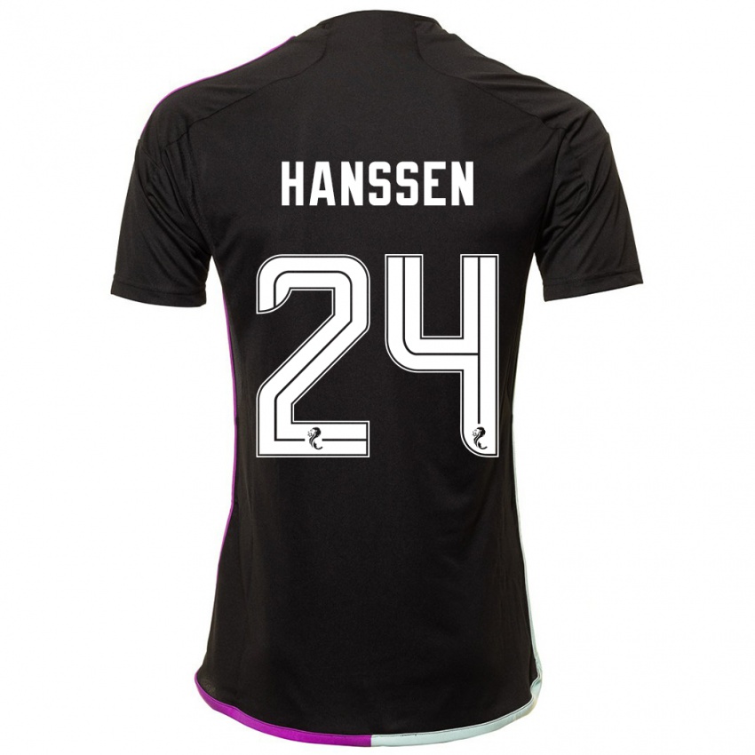 Niño Camiseta Nadine Hanssen #24 Negro 2ª Equipación 2023/24 La Camisa Chile