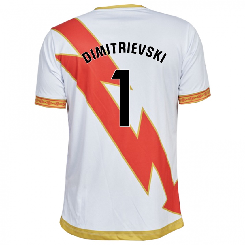 Hombre Camiseta Stole Dimitrievski #1 Blanco 1ª Equipación 2023/24 La Camisa Chile