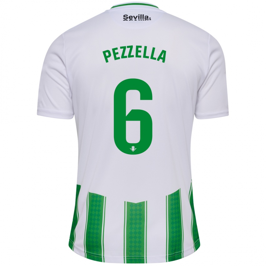 Hombre Camiseta German Pezzella #6 Blanco 1ª Equipación 2023/24 La Camisa Chile