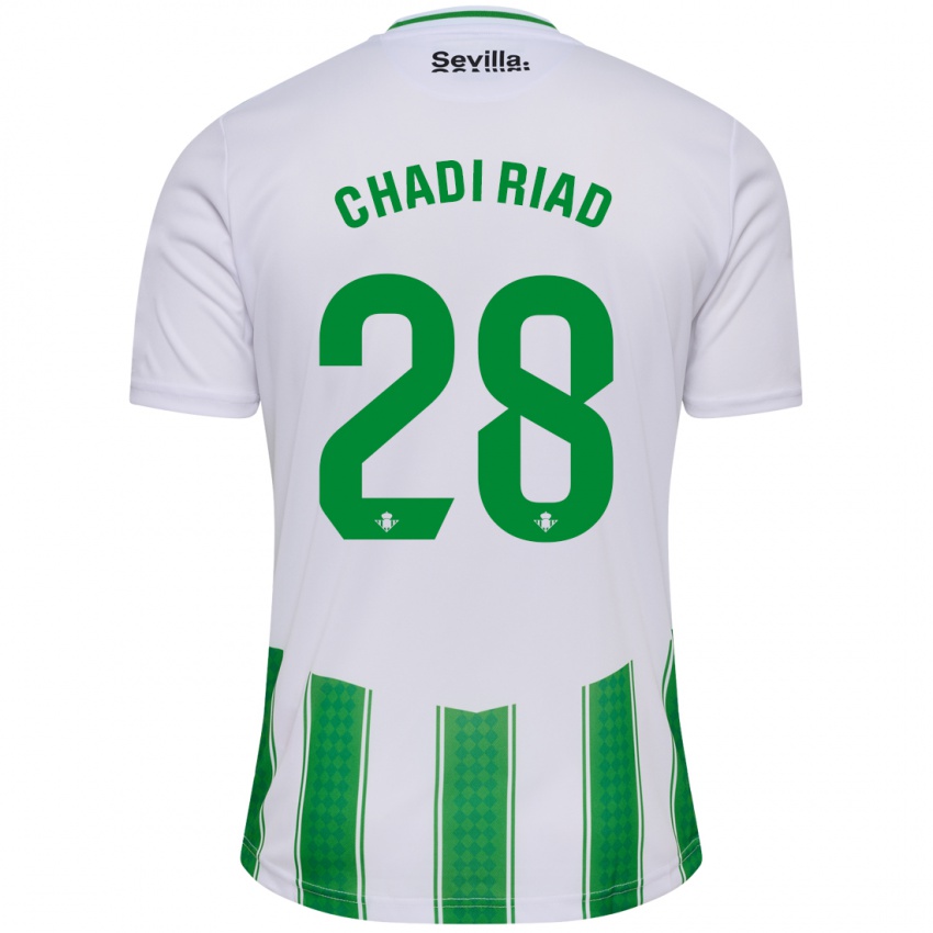 Hombre Camiseta Chadi Riad #28 Blanco 1ª Equipación 2023/24 La Camisa Chile