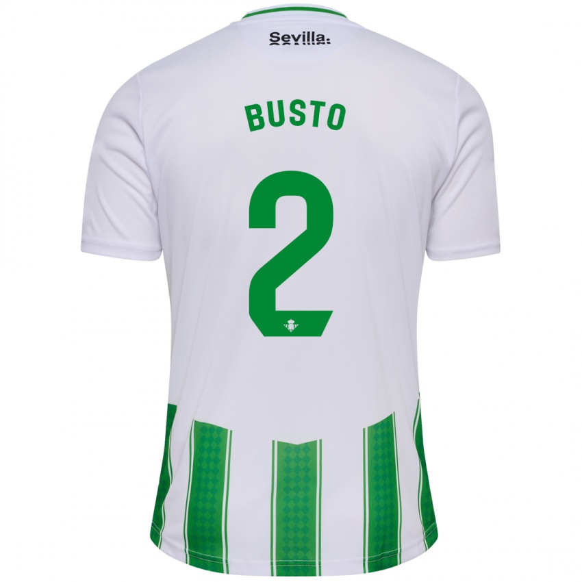 Hombre Camiseta Pablo Busto #2 Blanco 1ª Equipación 2023/24 La Camisa Chile
