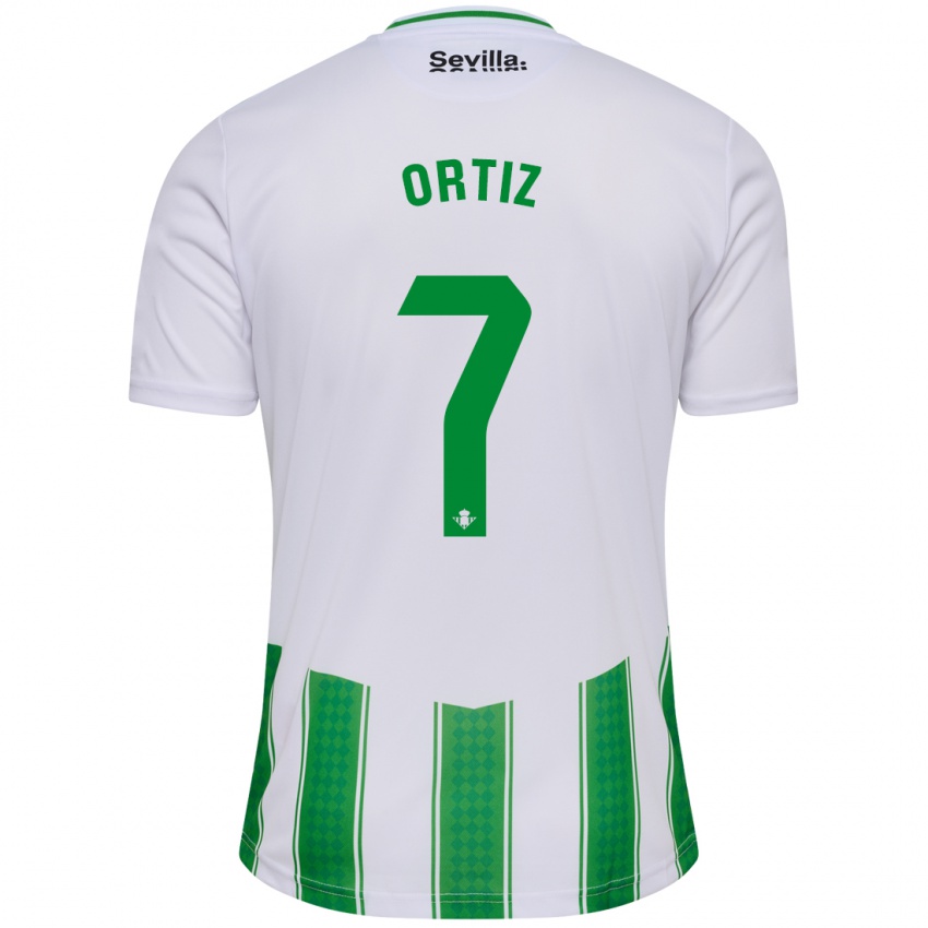 Hombre Camiseta Ángel Ortiz #7 Blanco 1ª Equipación 2023/24 La Camisa Chile