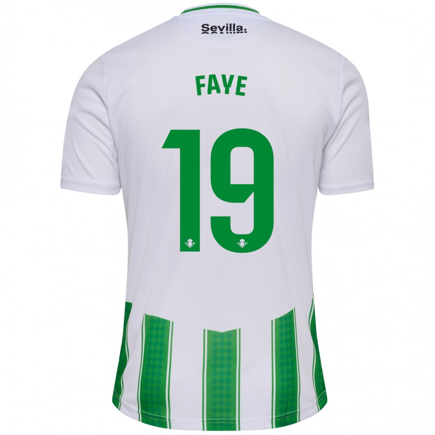 Hombre Camiseta Souleymane Faye #19 Blanco 1ª Equipación 2023/24 La Camisa Chile