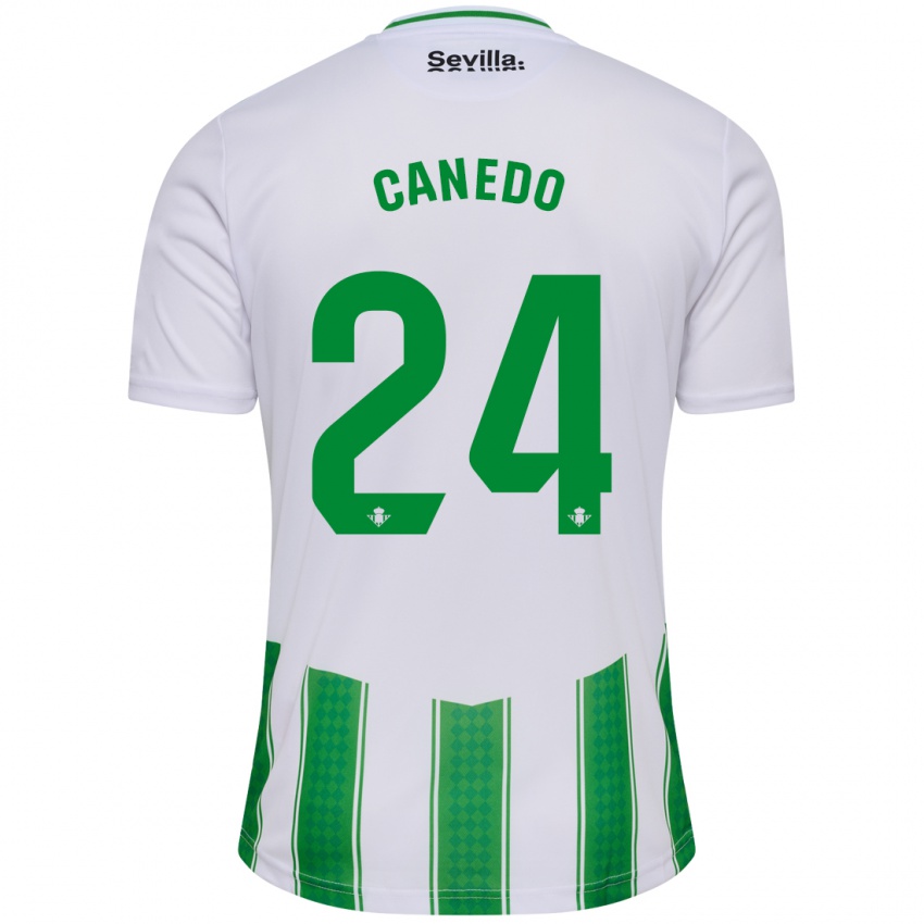 Hombre Camiseta Damián Canedo #24 Blanco 1ª Equipación 2023/24 La Camisa Chile