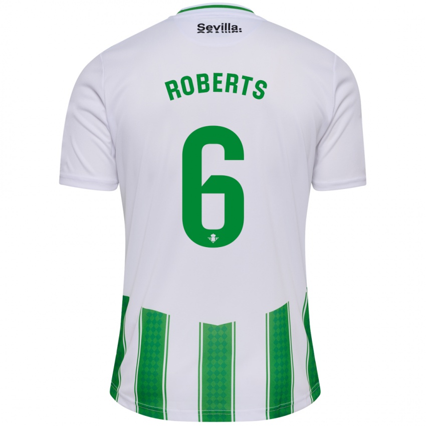 Hombre Camiseta Rhiannon Roberts #6 Blanco 1ª Equipación 2023/24 La Camisa Chile