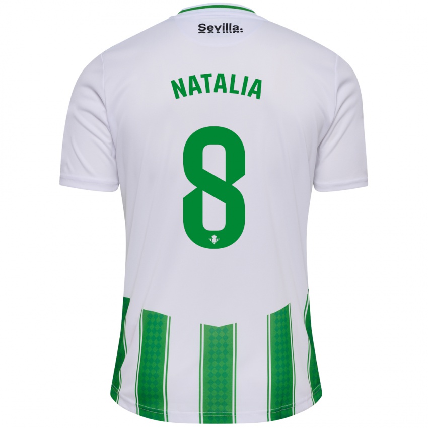 Hombre Camiseta Natalia Montilla Martinez #8 Blanco 1ª Equipación 2023/24 La Camisa Chile