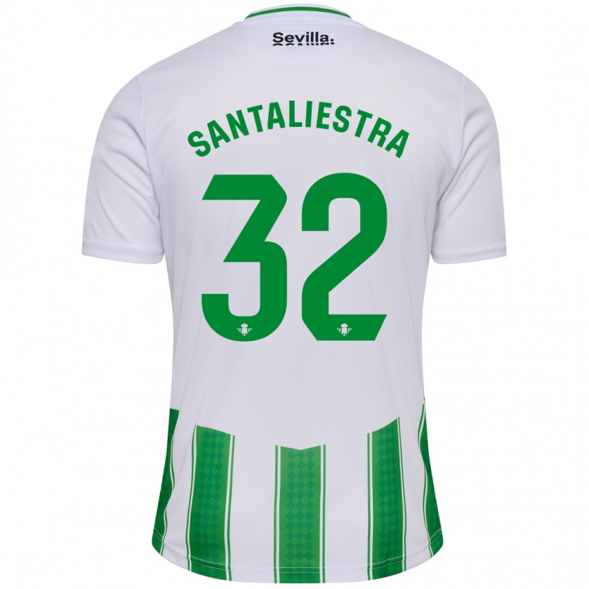 Hombre Camiseta Carla Santaliestra #32 Blanco 1ª Equipación 2023/24 La Camisa Chile