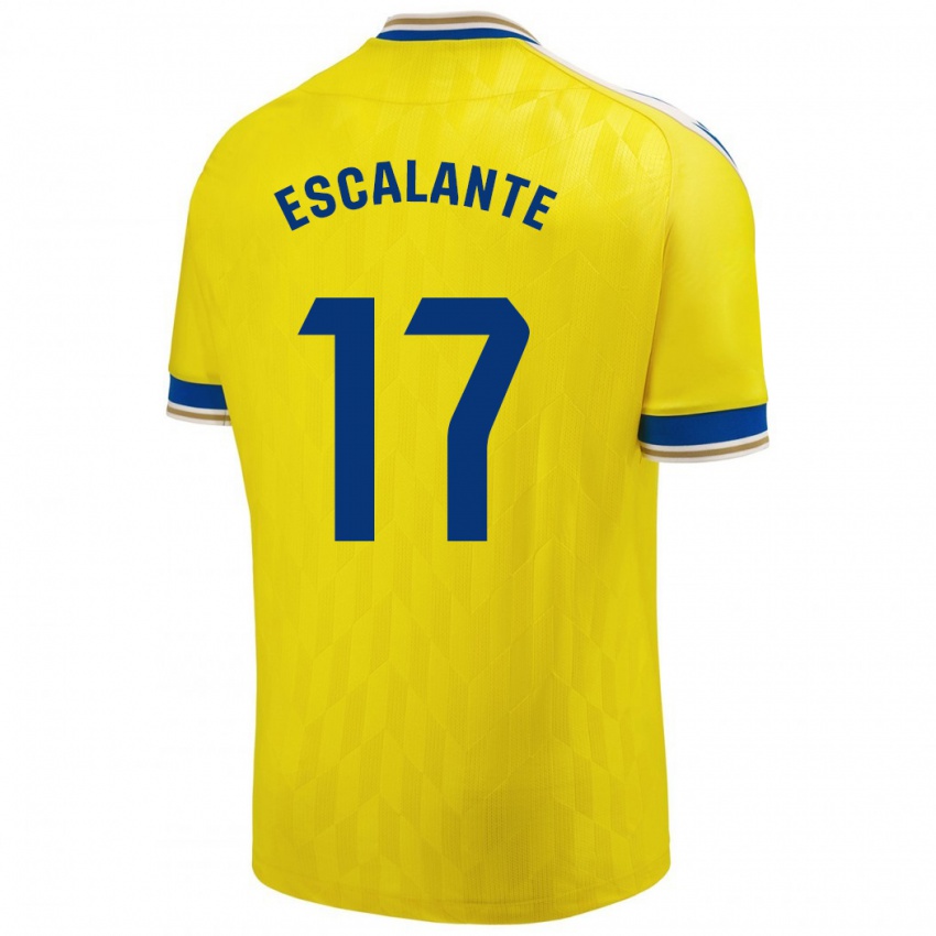 Hombre Camiseta Gonzalo Escalante #17 Amarillo 1ª Equipación 2023/24 La Camisa Chile
