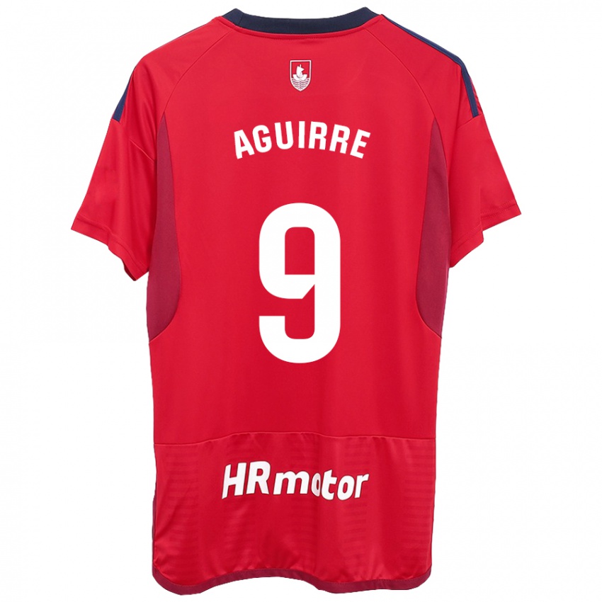 Hombre Camiseta Jorge Aguirre #9 Rojo 1ª Equipación 2023/24 La Camisa Chile