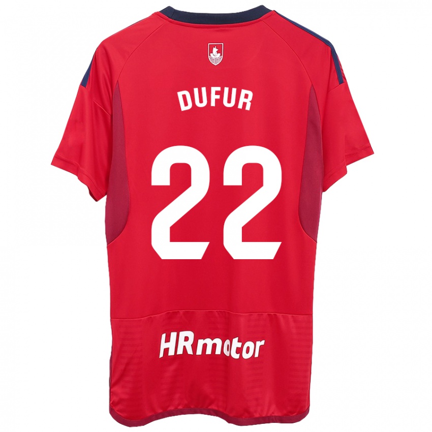 Hombre Camiseta Ander Dufur #22 Rojo 1ª Equipación 2023/24 La Camisa Chile