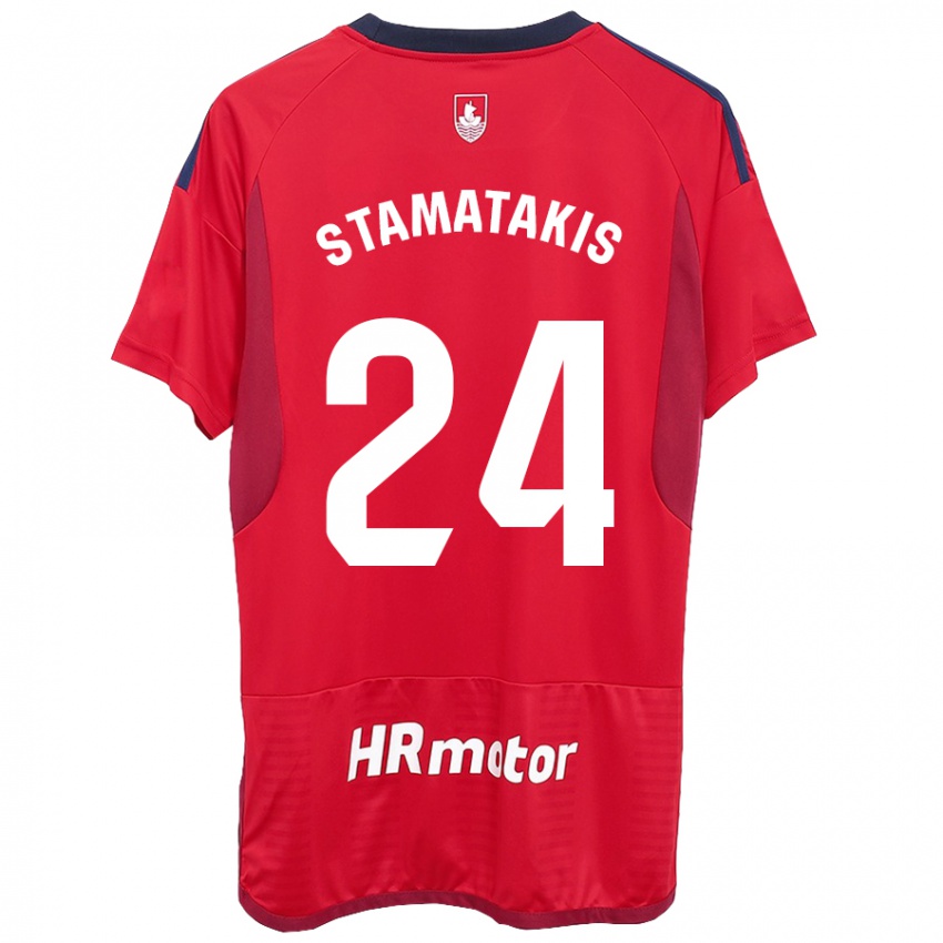 Hombre Camiseta Dimitrios Stamatakis #24 Rojo 1ª Equipación 2023/24 La Camisa Chile