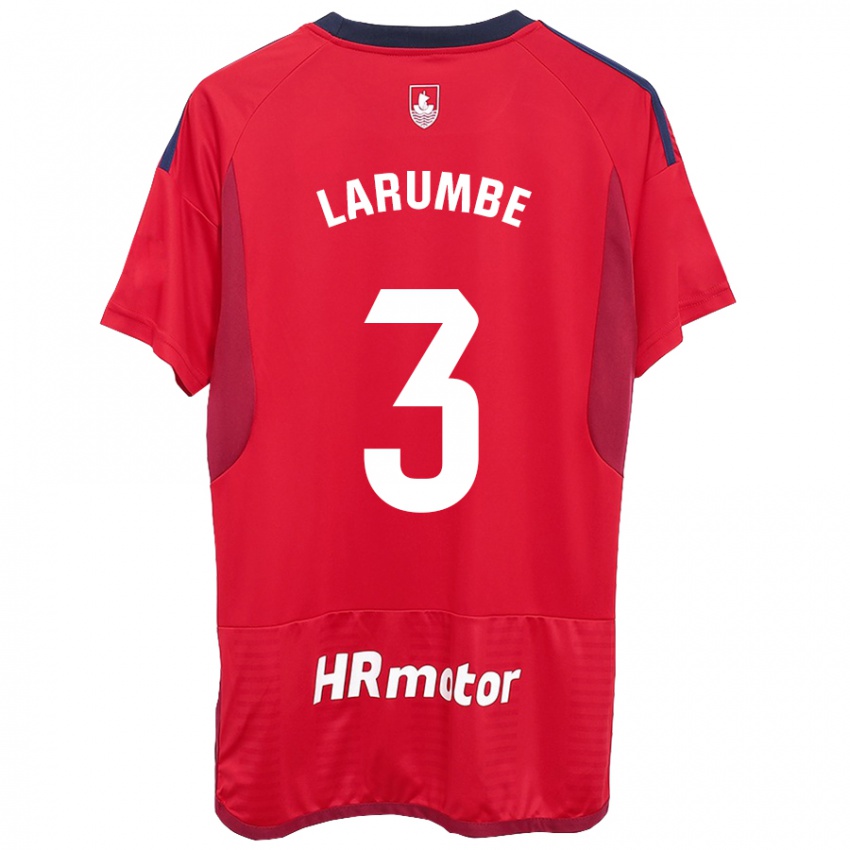 Hombre Camiseta Saioa Larumbe Beloqui #3 Rojo 1ª Equipación 2023/24 La Camisa Chile