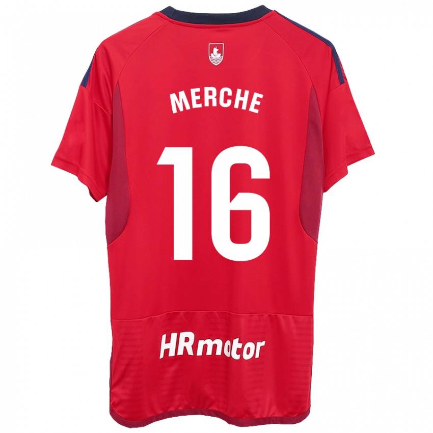 Hombre Camiseta Merche Izal García #16 Rojo 1ª Equipación 2023/24 La Camisa Chile