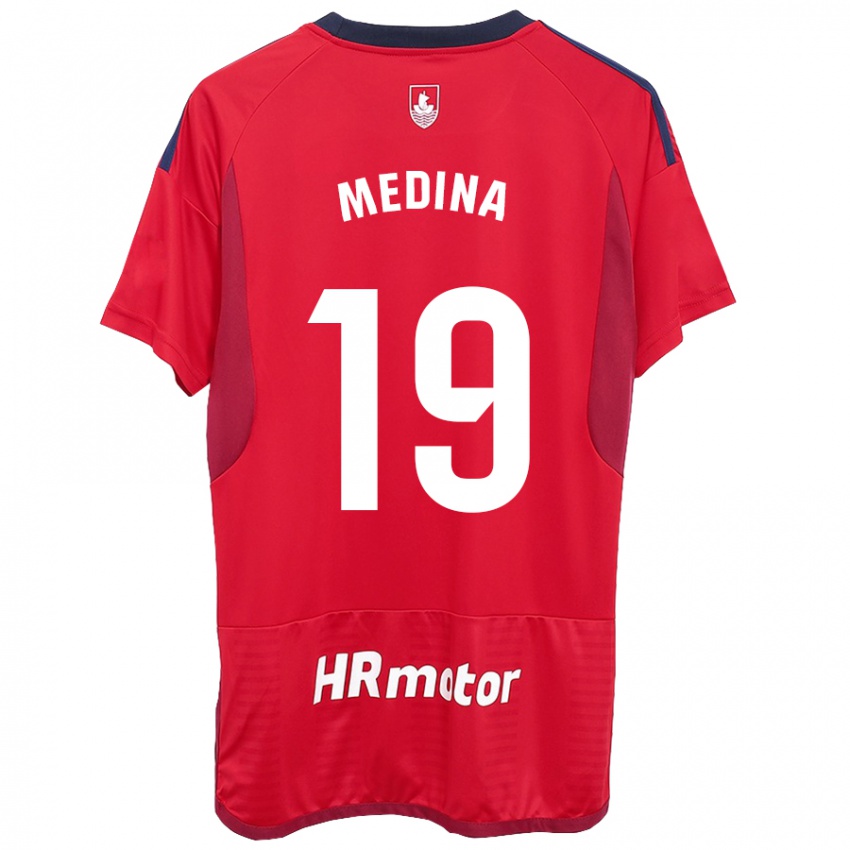 Hombre Camiseta Arantxa Medina Torreblanca #19 Rojo 1ª Equipación 2023/24 La Camisa Chile