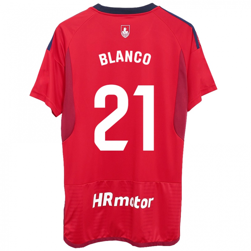 Hombre Camiseta Alexia Blanco Llacuno #21 Rojo 1ª Equipación 2023/24 La Camisa Chile