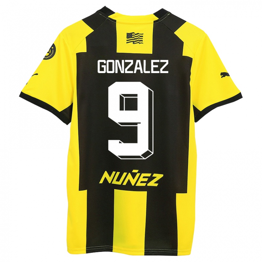 Hombre Camiseta Franco González #9 Amarillo Negro 1ª Equipación 2023/24 La Camisa Chile
