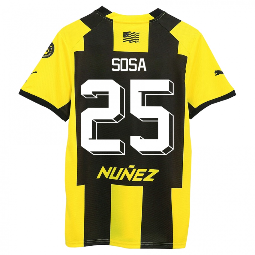 Hombre Camiseta Ignacio Sosa #25 Amarillo Negro 1ª Equipación 2023/24 La Camisa Chile