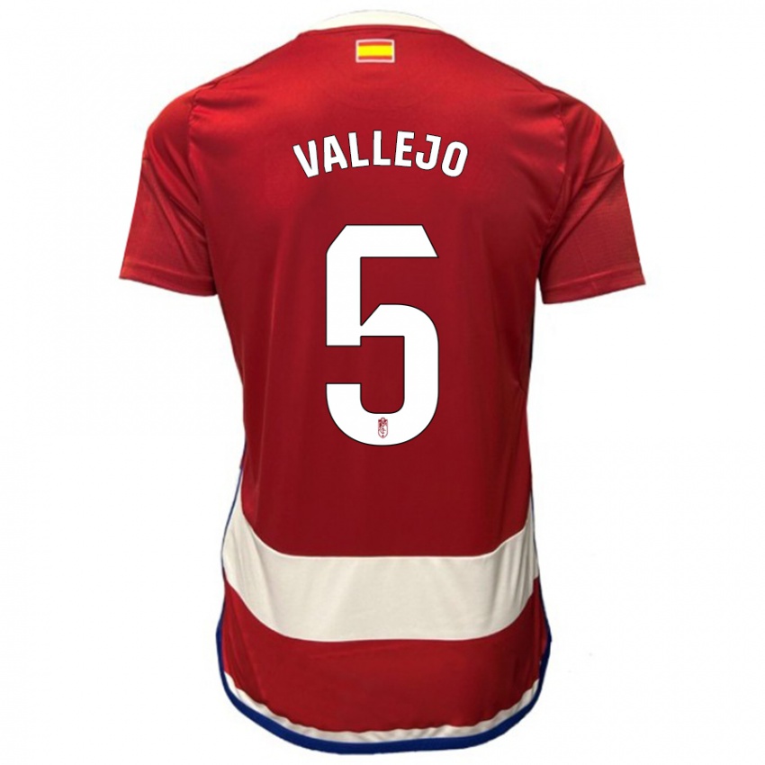 Hombre Camiseta Jesus Vallejo #5 Rojo 1ª Equipación 2023/24 La Camisa Chile