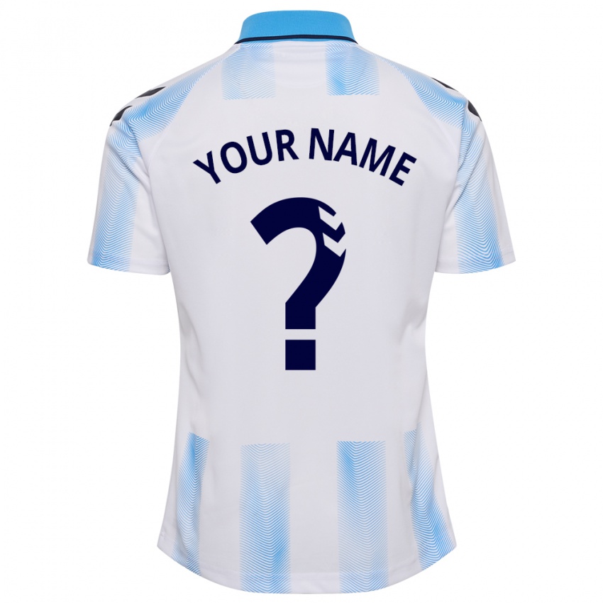 Hombre Camiseta Su Nombre #0 Blanco Azul 1ª Equipación 2023/24 La Camisa Chile