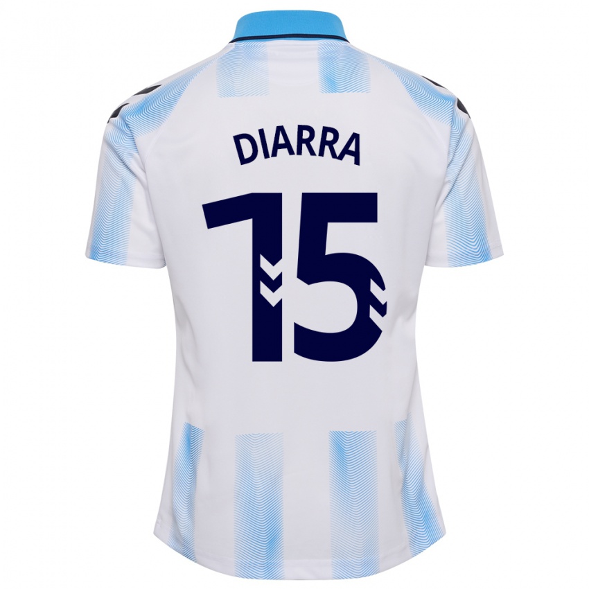 Hombre Camiseta Moussa Diarra #15 Blanco Azul 1ª Equipación 2023/24 La Camisa Chile