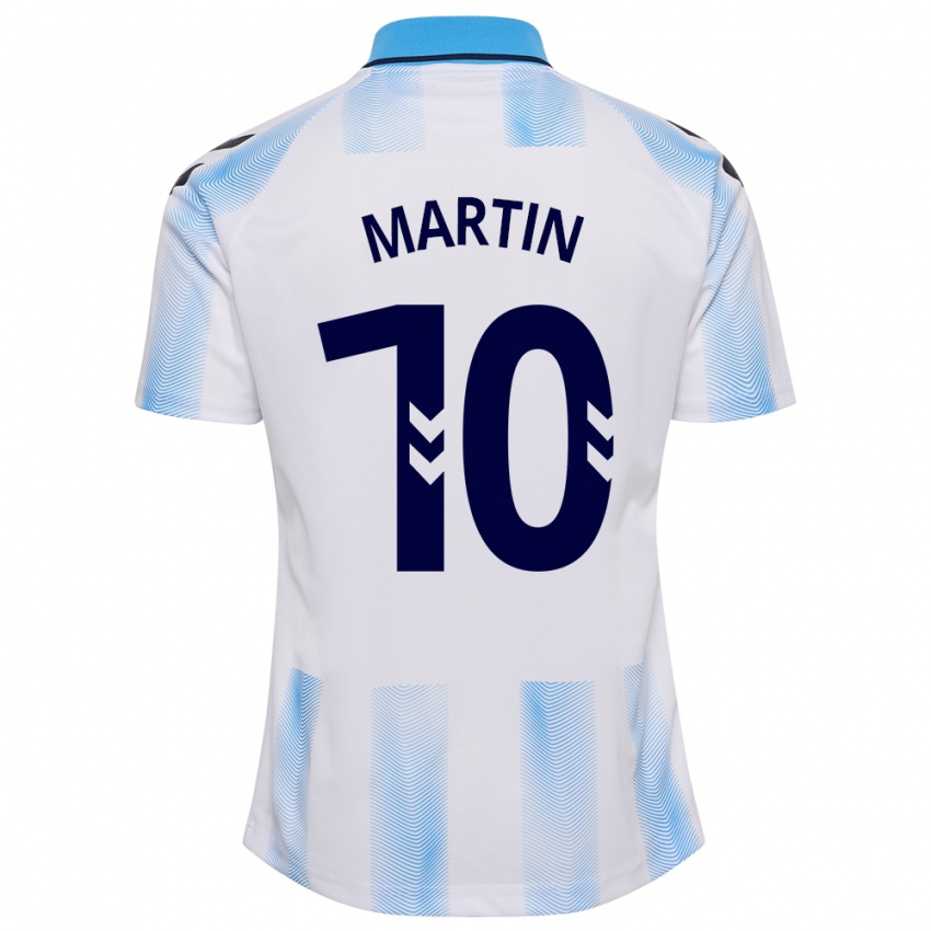Hombre Camiseta Jesús Martín #10 Blanco Azul 1ª Equipación 2023/24 La Camisa Chile
