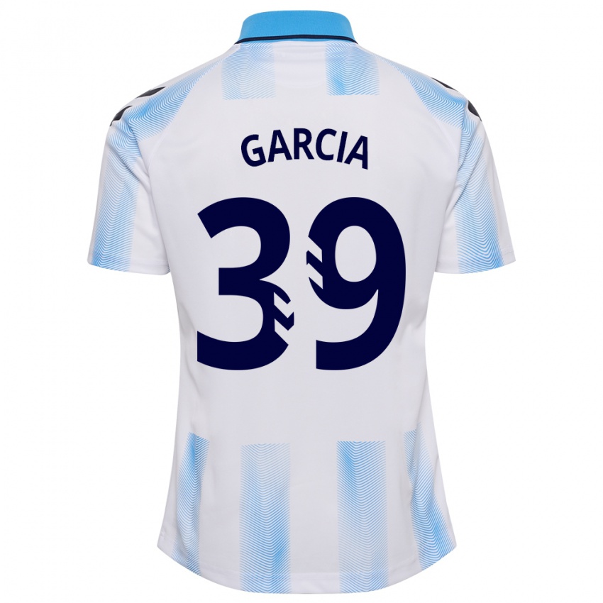 Hombre Camiseta Claudia García #39 Blanco Azul 1ª Equipación 2023/24 La Camisa Chile