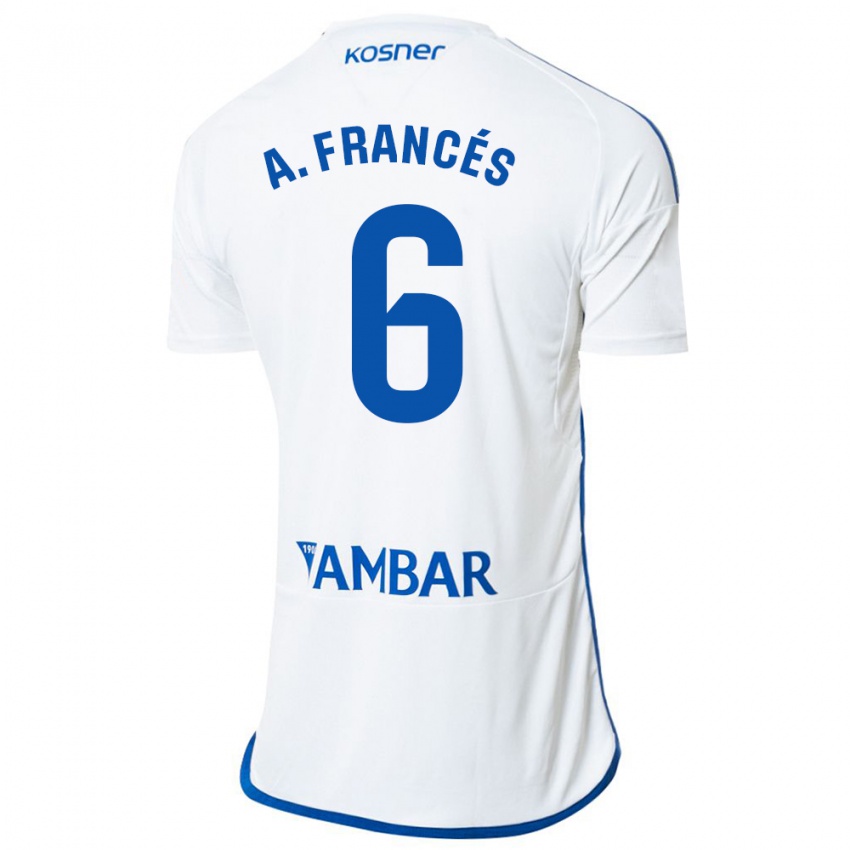 Hombre Camiseta Alejandro Francés #6 Blanco 1ª Equipación 2023/24 La Camisa Chile