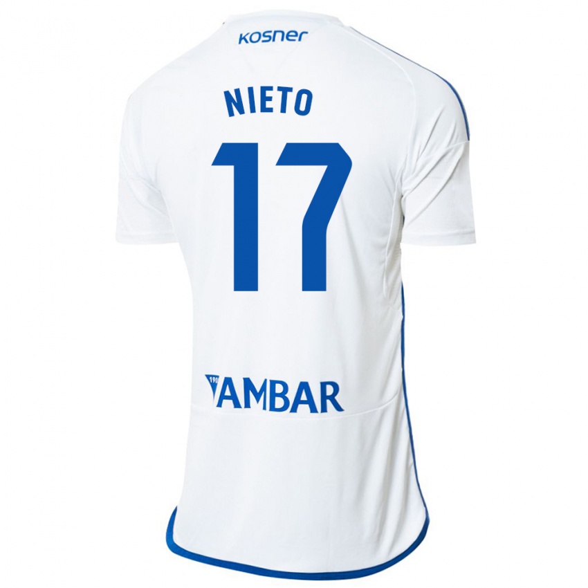 Hombre Camiseta Carlos Nieto #17 Blanco 1ª Equipación 2023/24 La Camisa Chile