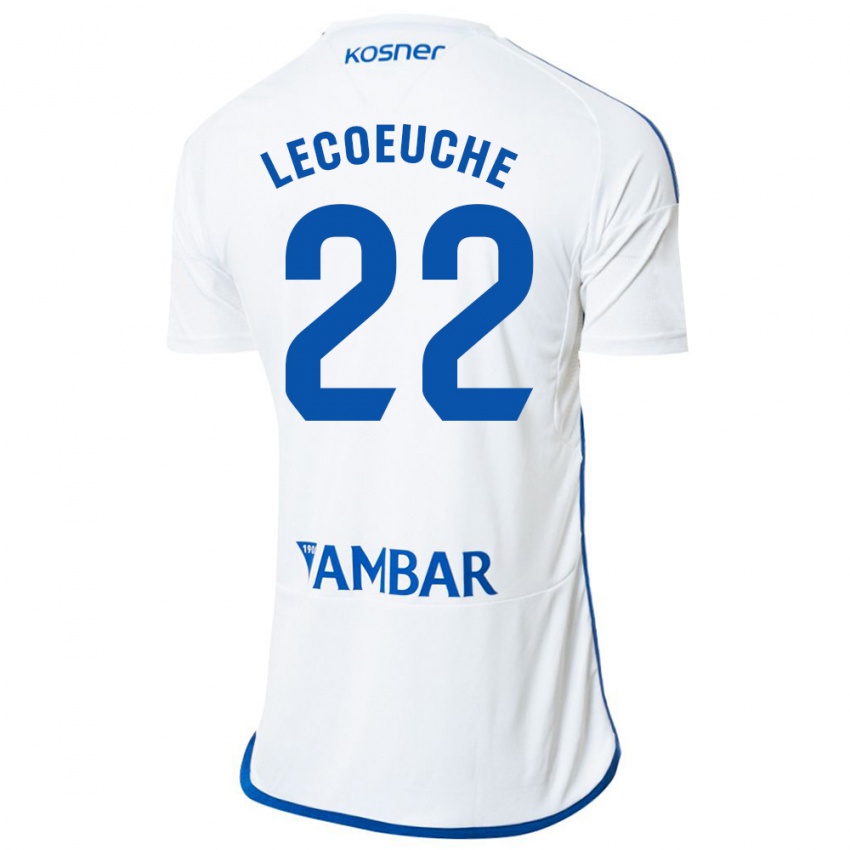 Hombre Camiseta Quentin Lecoeuche #22 Blanco 1ª Equipación 2023/24 La Camisa Chile