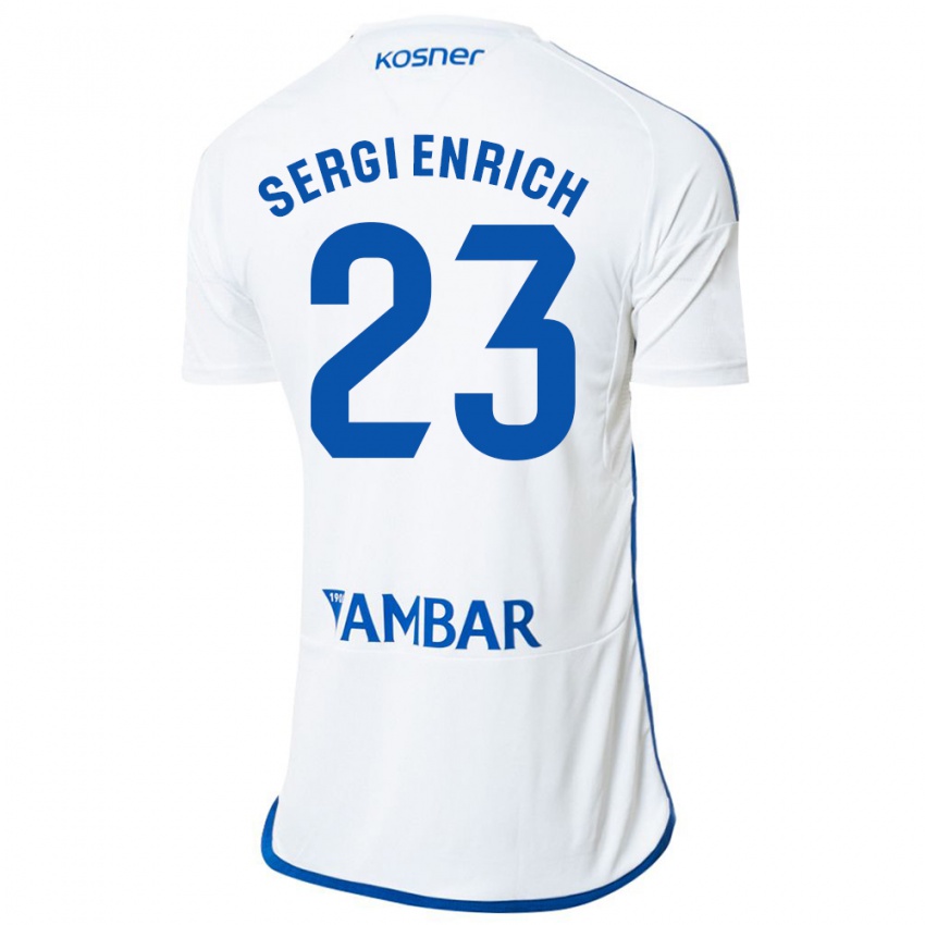 Hombre Camiseta Sergi Enrich #23 Blanco 1ª Equipación 2023/24 La Camisa Chile