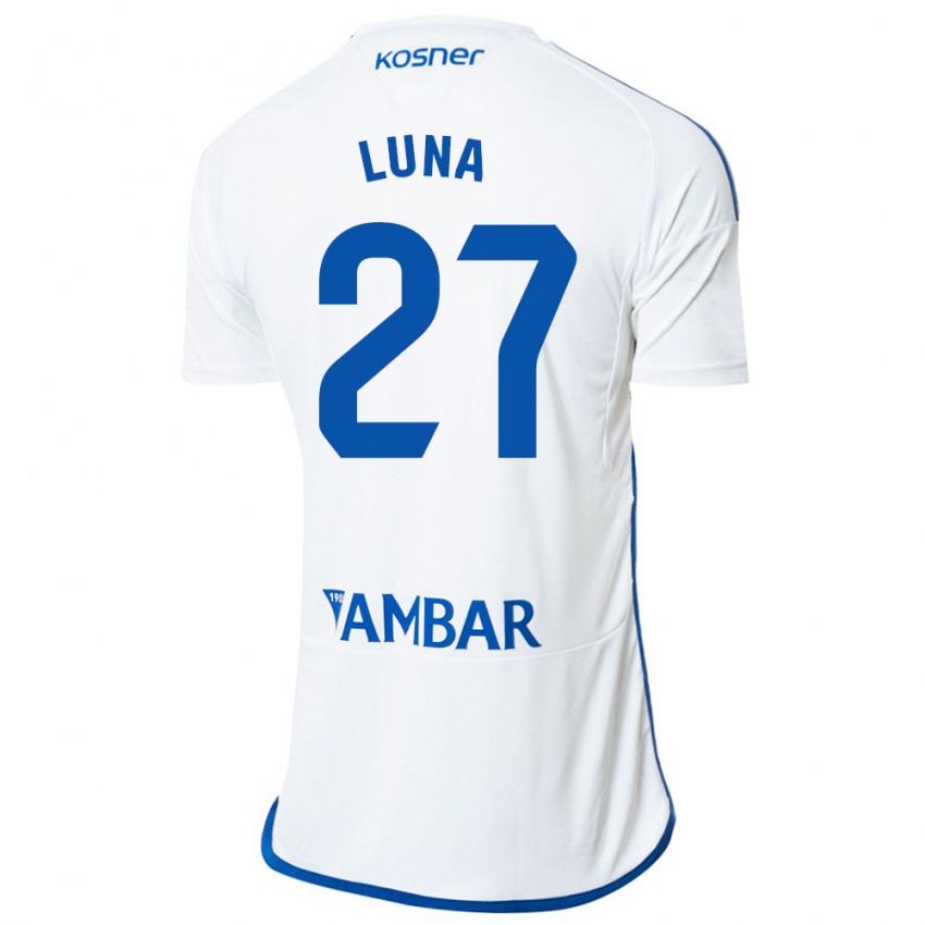 Hombre Camiseta Marcos Luna #27 Blanco 1ª Equipación 2023/24 La Camisa Chile