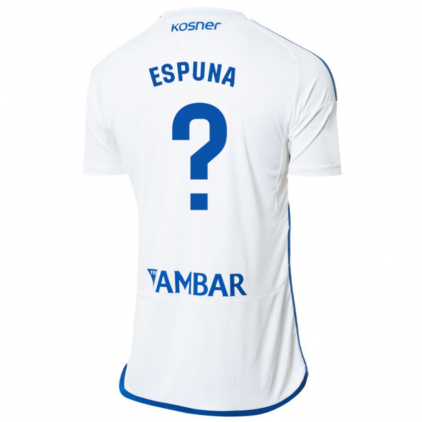 Hombre Camiseta Nico Espuña #0 Blanco 1ª Equipación 2023/24 La Camisa Chile
