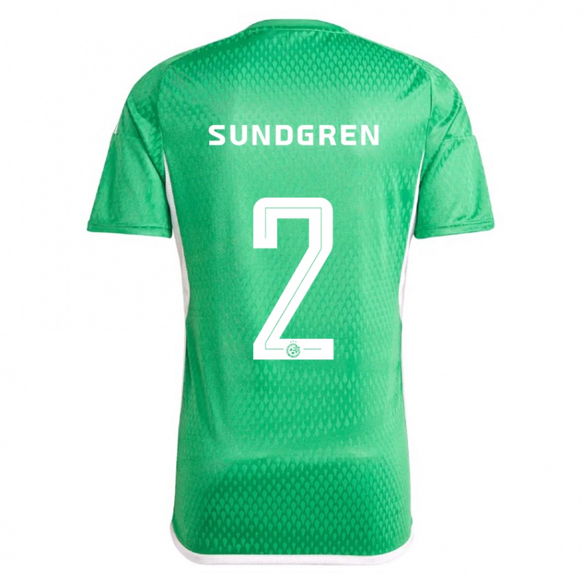 Hombre Camiseta Daniel Sundgren #2 Blanco Azul 1ª Equipación 2023/24 La Camisa Chile