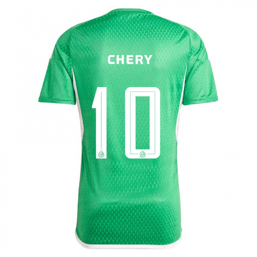 Hombre Camiseta Tjaronn Chery #10 Blanco Azul 1ª Equipación 2023/24 La Camisa Chile